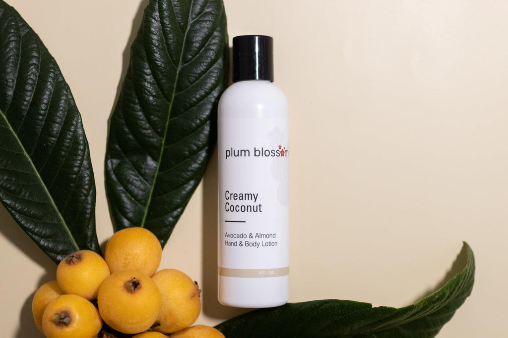 Avocado Almond Oil Hand & Body Lotion- CREAMY COCONUT - Plum Blossom Apothecary