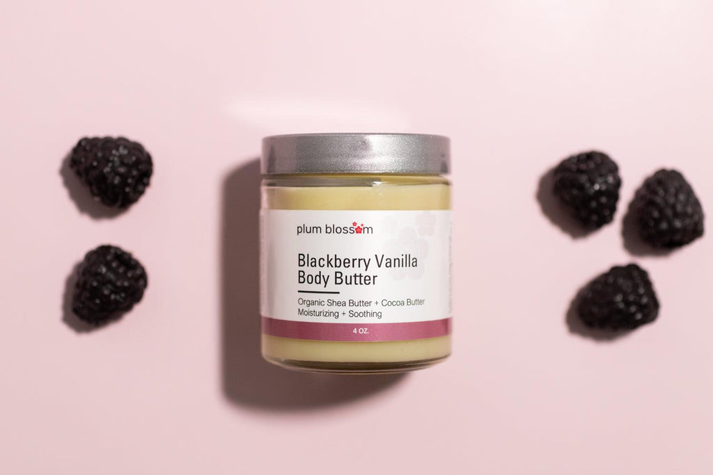 BLACKBERRY VANILLA BODY BUTTER Organic Shea & Cocoa - Plum Blossom Apothecary
