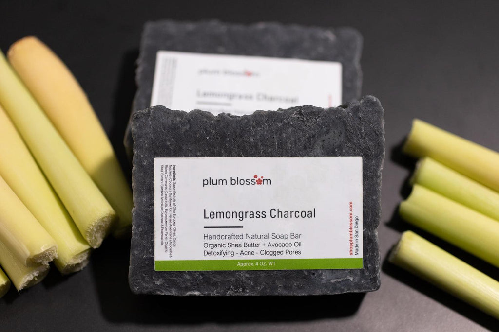LEMONGRASS CHARCOAL CLARIFYING FACE and BODY Soap - Plum Blossom Apothecary